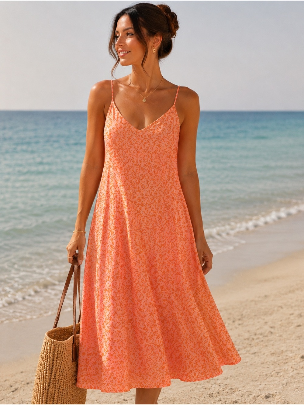 RESA Floral Midi Slip Dress M